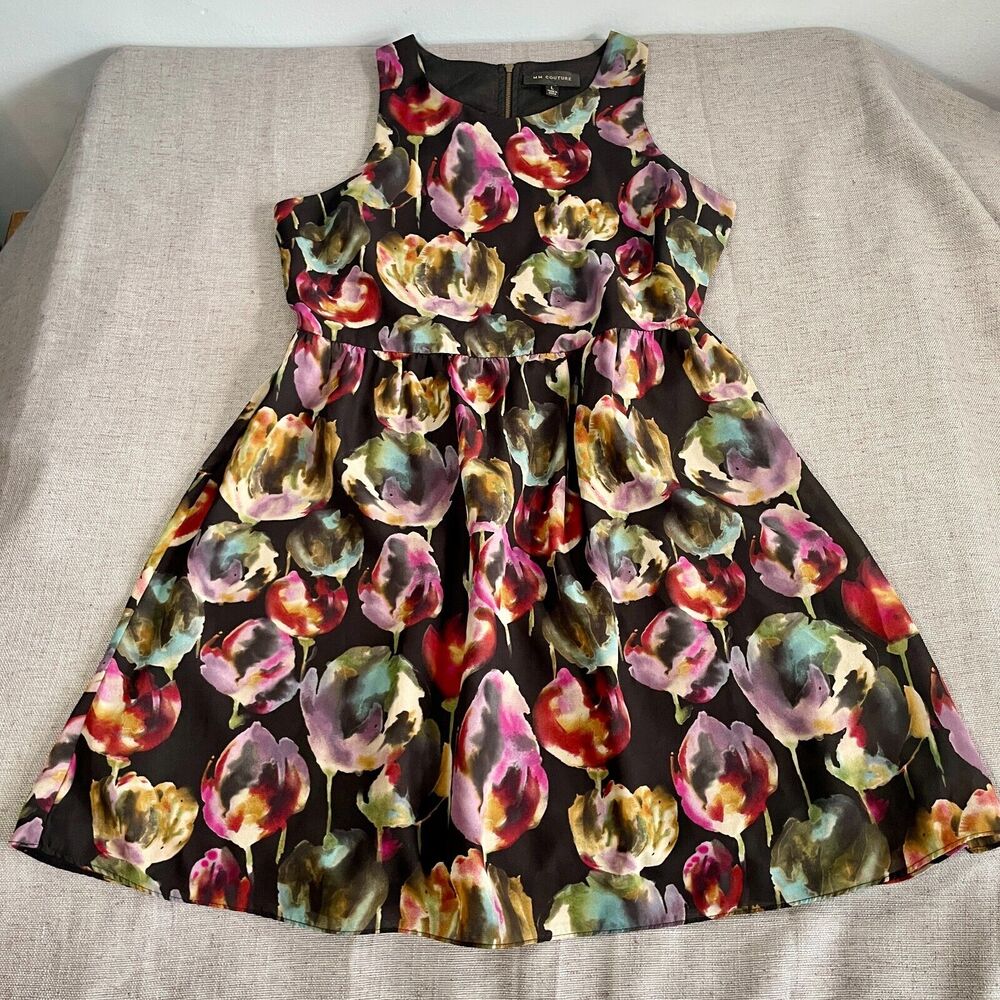 MM Couture by Miss Me Dress Women's Size Large Floral Flare Sleeveless